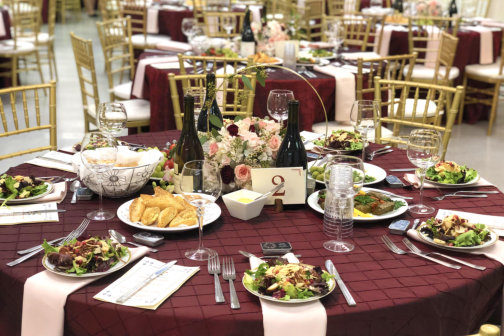 Elegant table set for a catered venue event